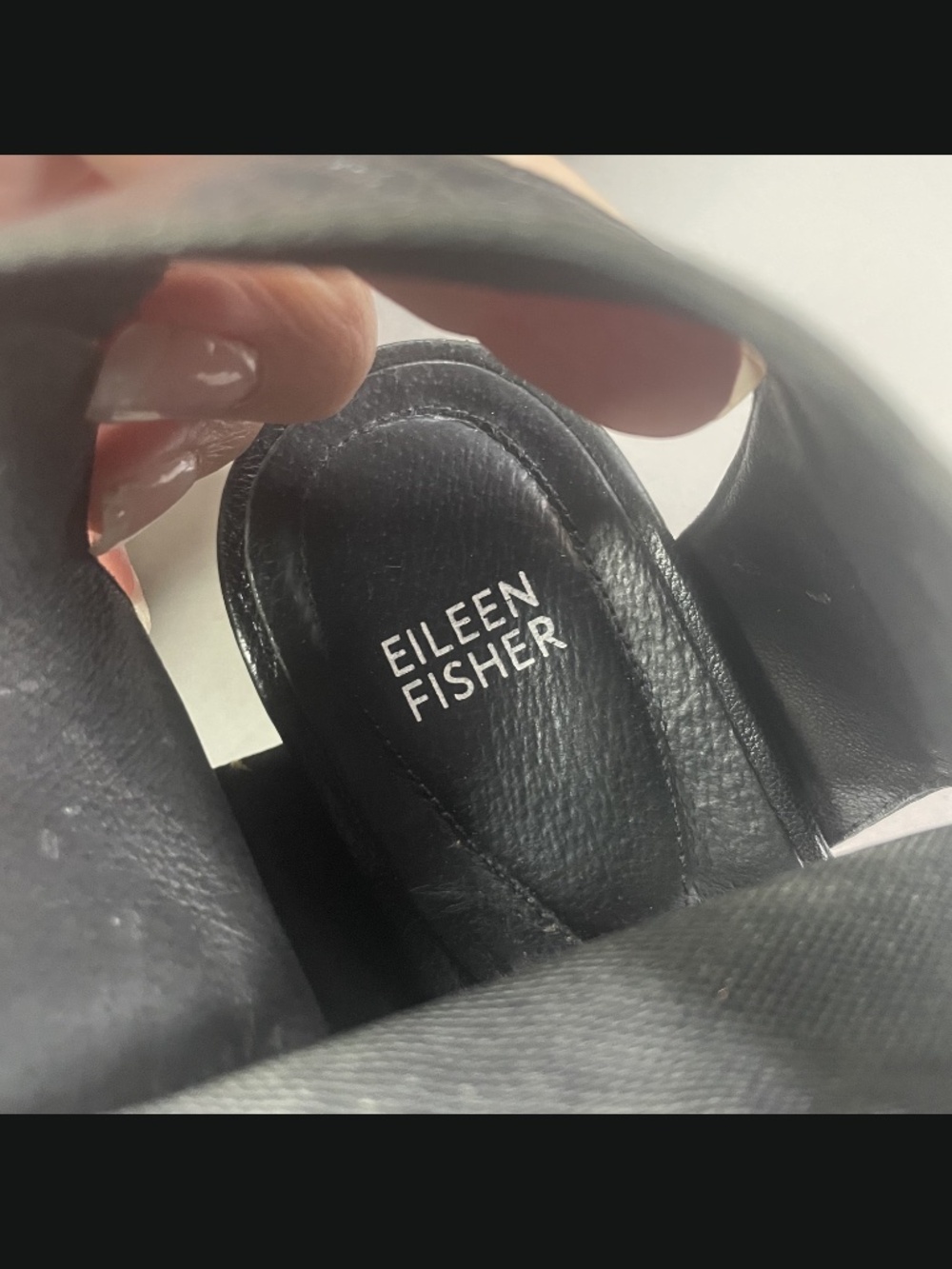 Eileen Fisher Shoes Womens 9.5 black white leather sandals summer casual - Picture 6 of 11